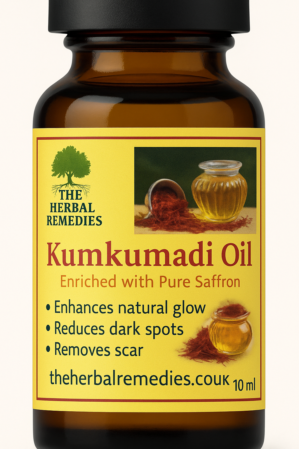 Organic Kumkumadi with Saffron Oil 50ml glass dropper bottle