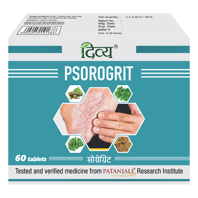 Psorogrit 60 Tablet reduces skin rashes , dryness & psoriasis