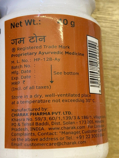 Gum Tone Powder Bleeding Gums, Healthy Gums Oral Care Charak - 40g
