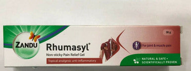 Zandu Rhumasyl Gel - Backache Joints Pain Knee Pain Strains Muscle Pain 30g