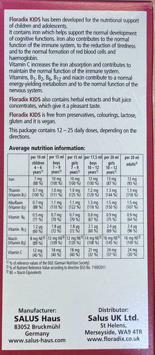 Floradix Kids Iron and vitamin Formula for children 250ml vegan