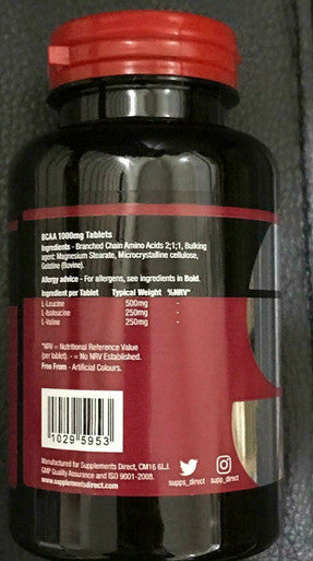 branch chain amino acid 1000mg food suppliment 120 tablets