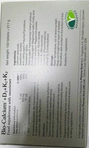 Pharma Nord Bio-Calcium + D3 + K1 + K2 500mg 60 Tablets