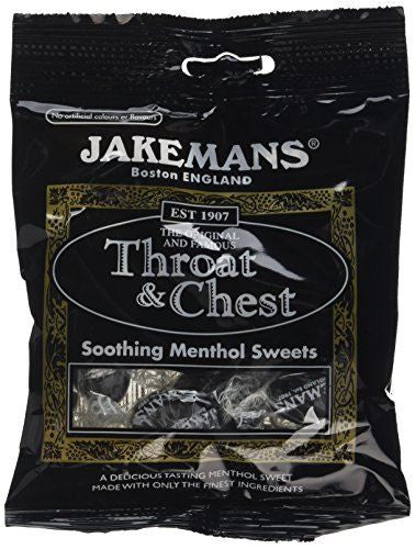 Throat & chest soothing menthol Sweets 100g Jakemans
