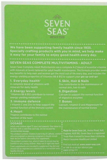 Seven Seas Complete Multivitamins Adult Energy Release Vitamin B6 &B12 Tablets