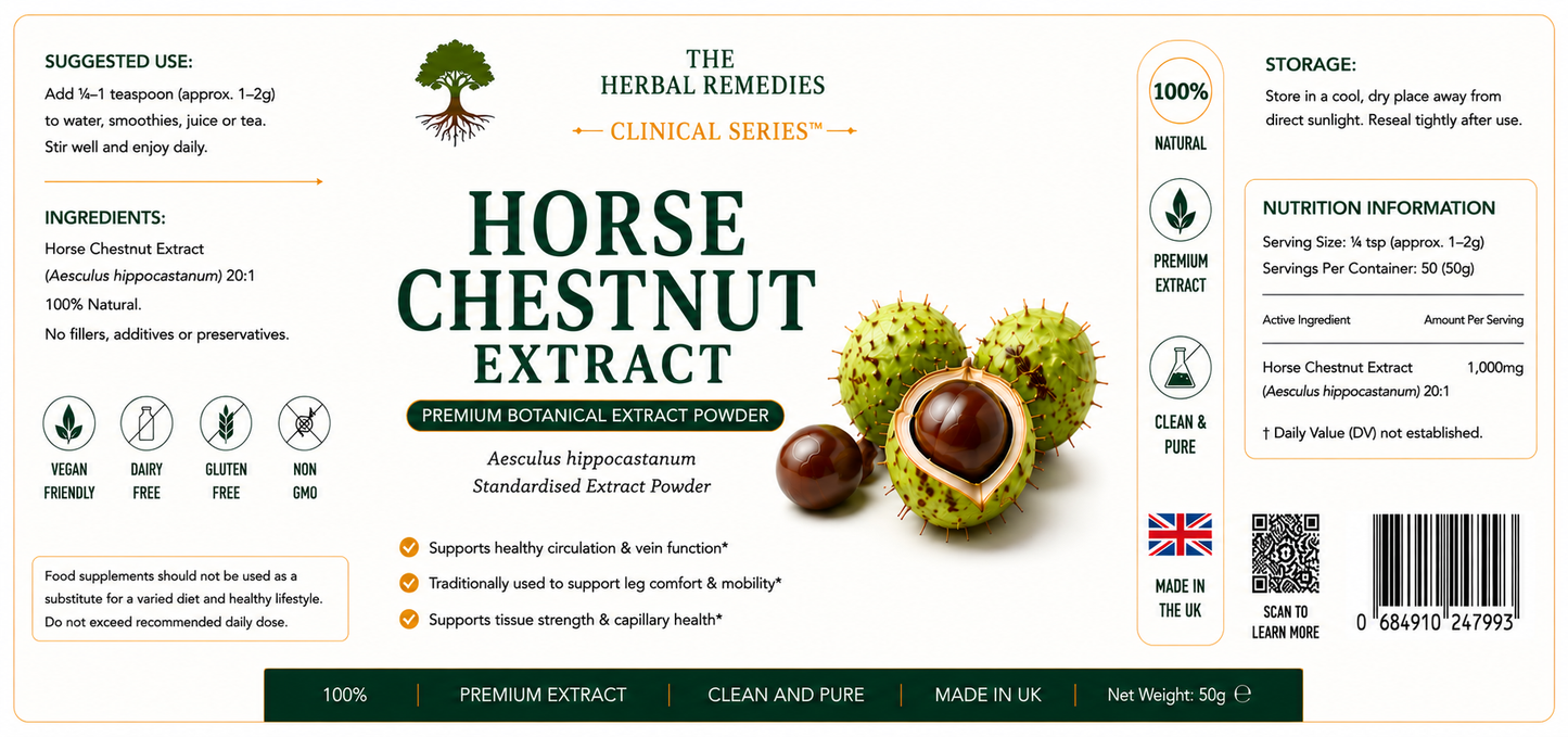 Horse Chestnut Extract (Aesculus hippocastanum) Traditional Botanical Support for Circulatory & Leg Comfort