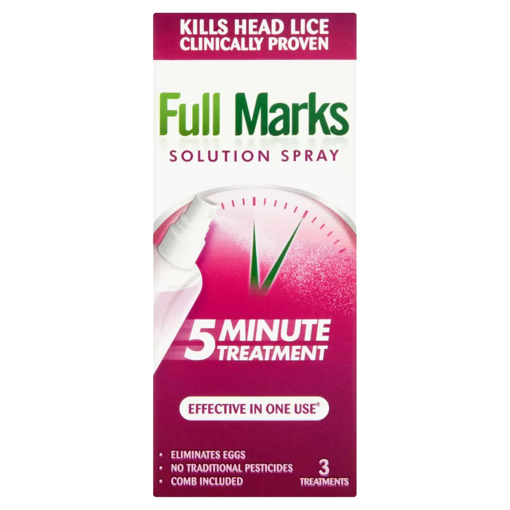 Full Marks Solution Spray – Head Lice Treatment (5 Minute Treatment)