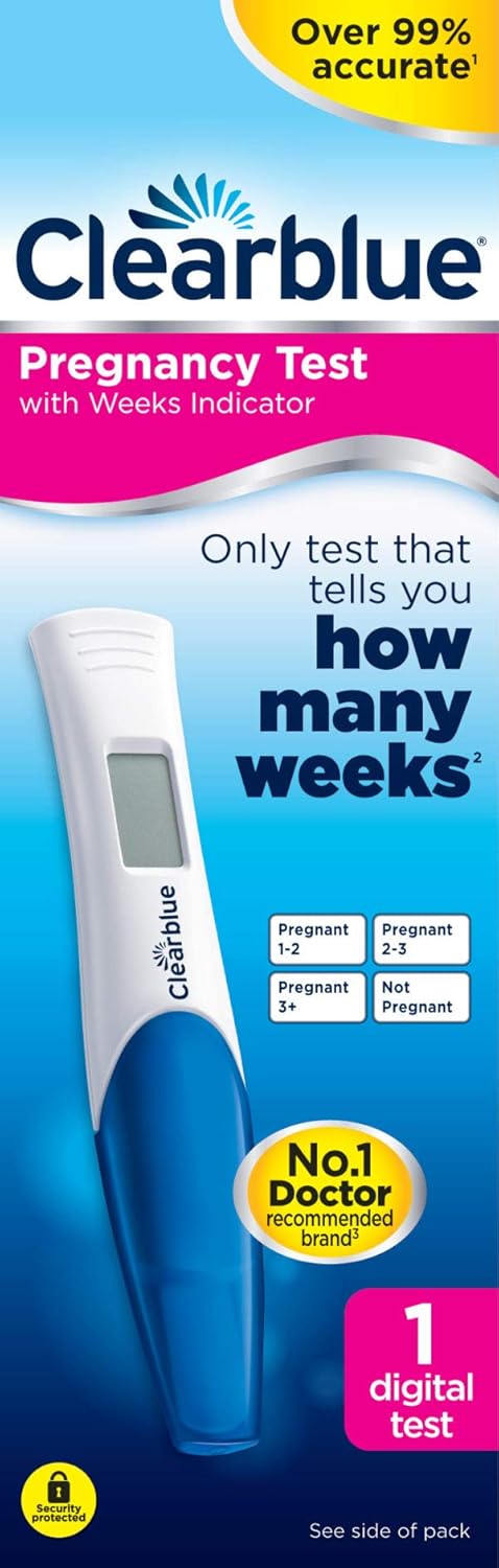 Clearblue Digital Pregnancy Test with Weeks Indicator | 99% Accurate | 1 Test