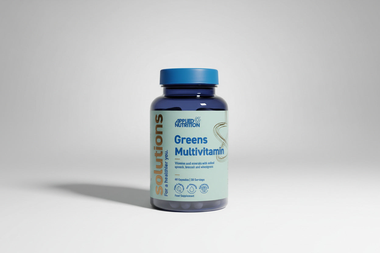 Applied Nutrition Greens Multivitamin – Vitamins & Minerals with Spinach, Broccoli & Wheatgrass (60 Capsules)