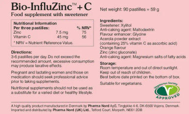 Bio-InfluZinc + C 90 Pastilles helps to strengthen immunity Pharma Nord