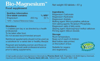 Bio-Magnesium - 150 Tablets normalise muscle & nervous functions Pharma Nord