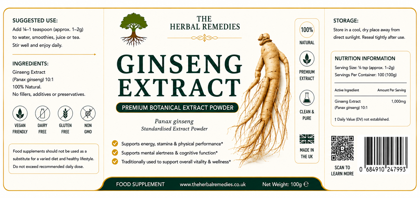 Ginseng Root Extract Powder Panax Ginseng | Energy & Vitality Support