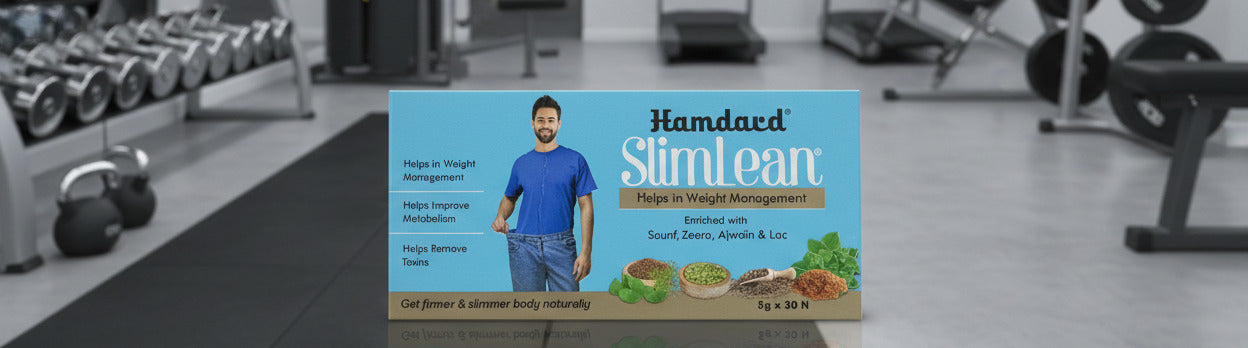 Box of Hament Slimteen with a person standing on their head, held by a hand.