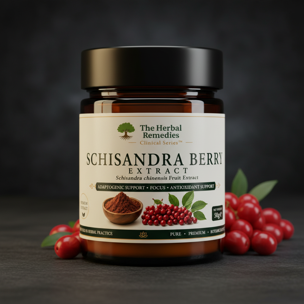 Premium Schisandra Berry Extract traditionally used to support stress resilience, vitality, endurance, cognitive performance and liver health.
