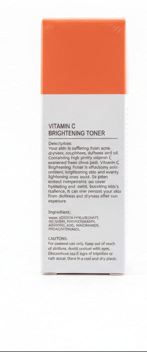 Vitamin C brightening toner box with text on a white background