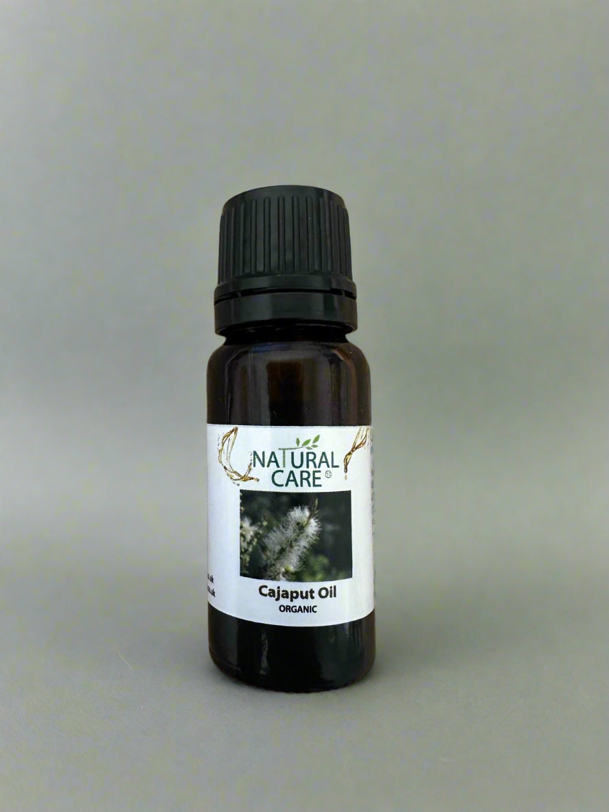 Organic Cajeput Oil (from the Melaleuca cajuputi tree) 10ml is a powerful essential oil known for its antiseptic, anti-inflammatory, and decongestant properties. It's widely used in natural healing, skin care, and aromatherapy.