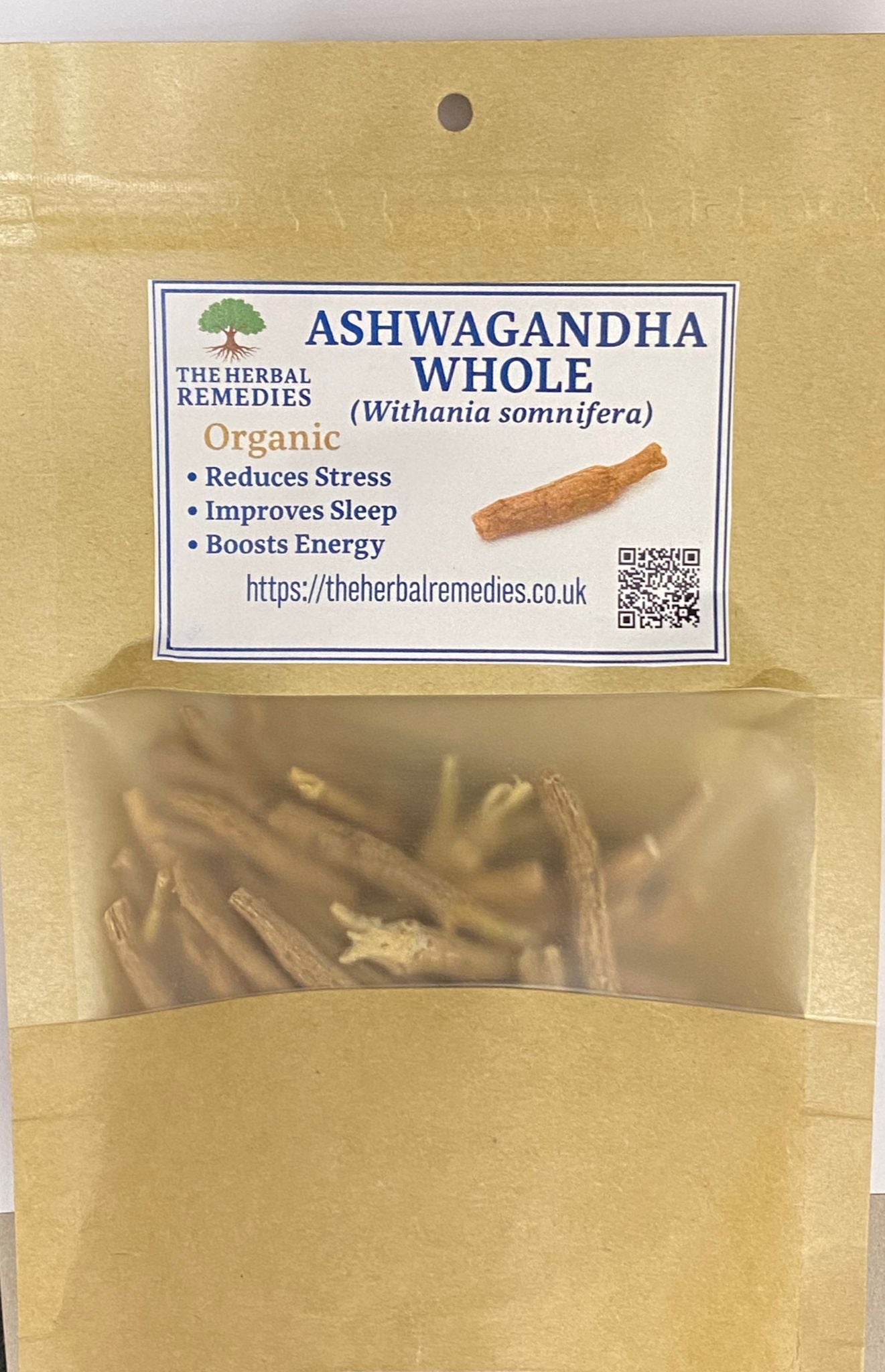 Organic Ashwagandha, ashvagandha (Withania somnifera) 50g whole