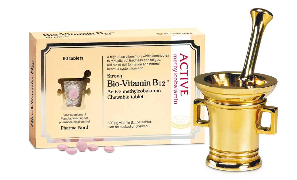 Bio-Vitamin B12 supplements Pharma Nord delivers vitamin B12 in an advanced, effective and bioavailable form.