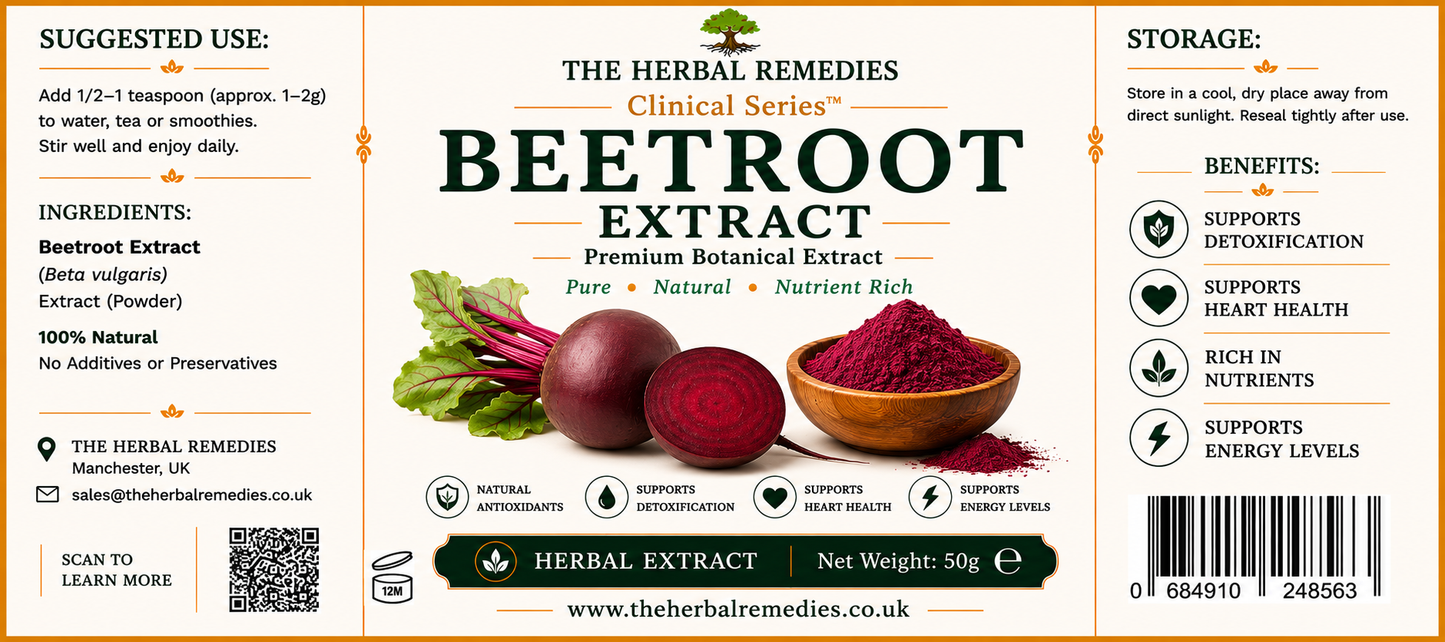 Beetroot (Beta vulgaris) Extract- support circulation, stamina, and detoxification