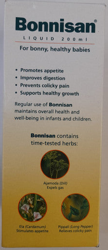 Bonnisan liquid 200ml for bonny healthy babies, herbal digestive tonic