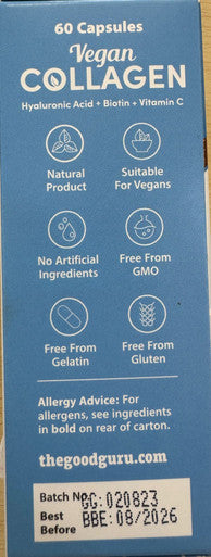 Collagen 60 Capsules with Biotin and Vitamin C, vegan