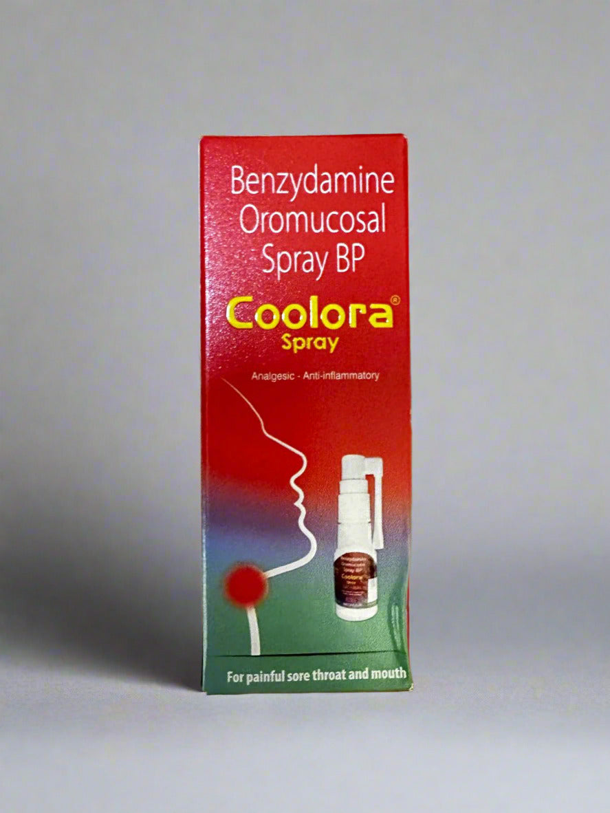 sore throat spray Benzydamine 0.15% Oromucosal Spray 25ml
