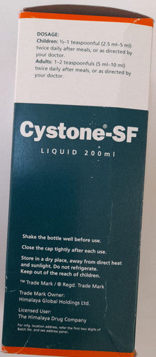 Cystone SF 200ml sugar-free lowers the urinary infections