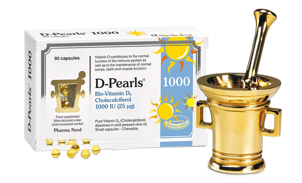 D-Pearls 1000IU 25mcg of vitamin D3 in cold-pressed olive oil 90 capsule