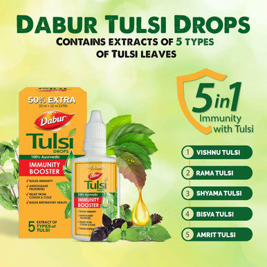 Tulsi drops ayurvedic immunity booster 30ml 5 types of tulsi extract immunity