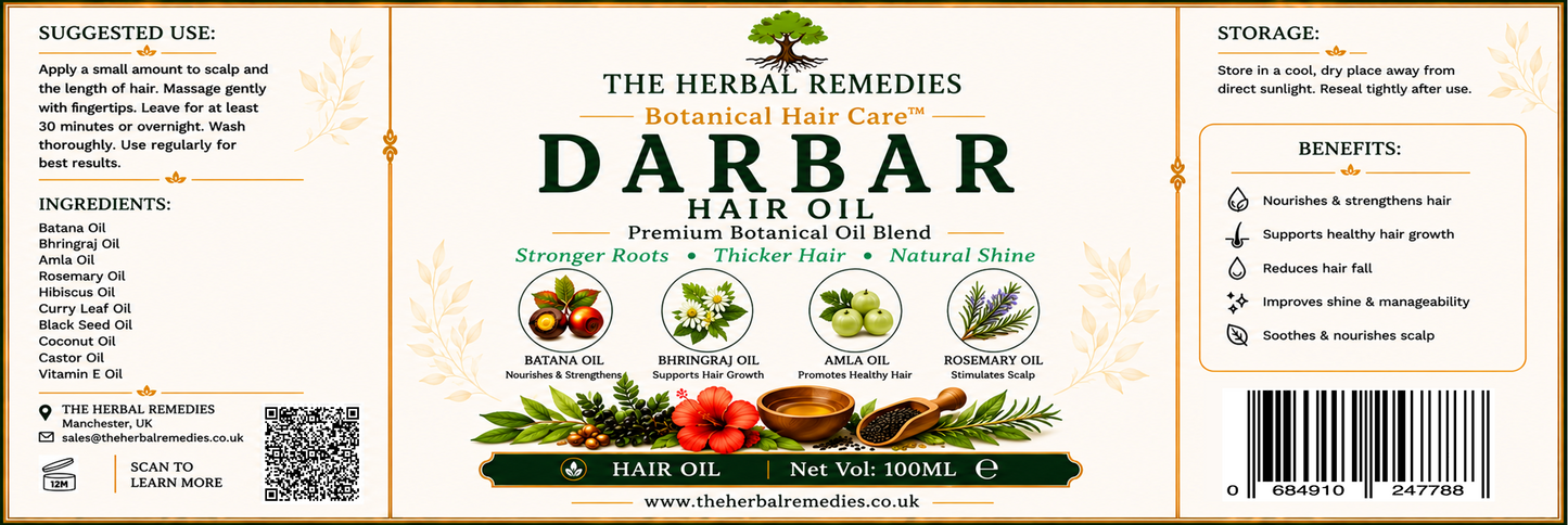 Darbar Hair Oil™ | Luxury Botanical Hair Growth & Scalp Support Oil