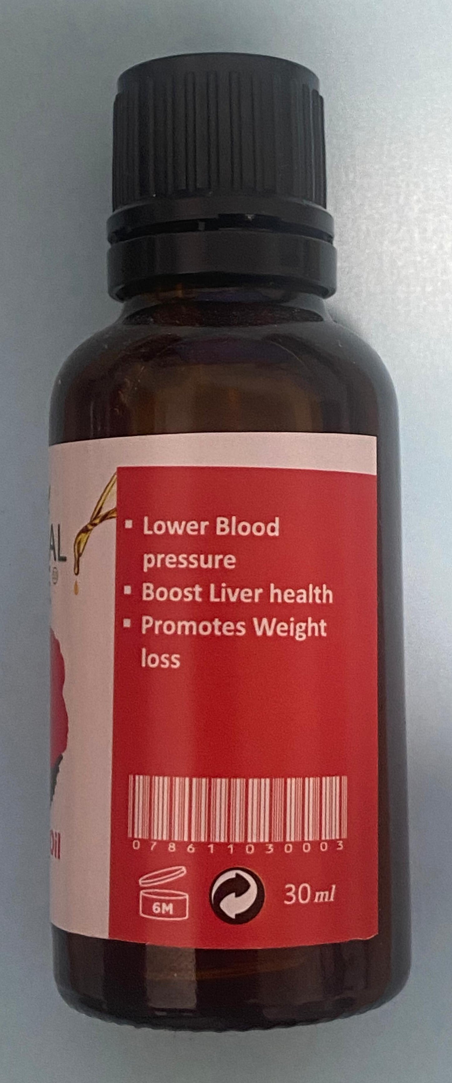 Organic Hibiscus Oil 100ml pure in a glass bottle