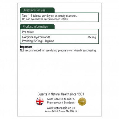 L Arginine Natures Aid 90 tablets amino acids