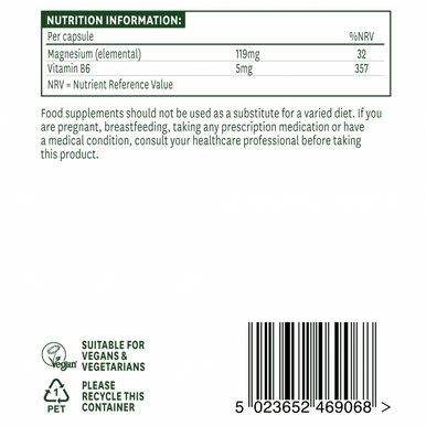 Magnesium Citrate 750g Natures Aid 60 capsules for normal muscle function