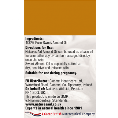 Almond Oil 150ml - Natures Aid.