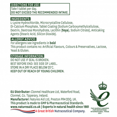 L-Lysine - 60 Tablets