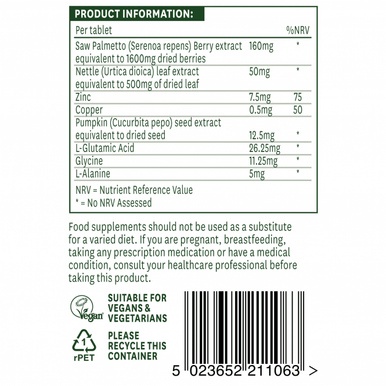 Saw Palmetto Complex With Nettle, Zinc & Amino Acids 60 TABLETS