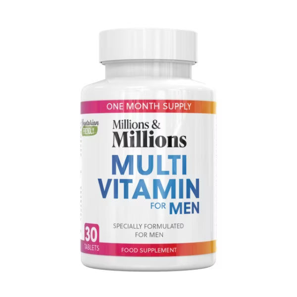 Millions & Millions Multi Vitamin for Men – Daily Men's Multivitamin Supplement (30 Tablets)