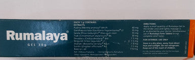 Rumalaya gel 30g for cervical & lumbar spondylosis, arthralgia, frozen shoulder