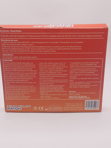 Heat Relief Patch For Neck and Shoulder Pain (1 Large Heat Patch)
