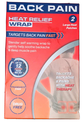 Heat Relief Wrap for Back Pain - 2 Heat Patches