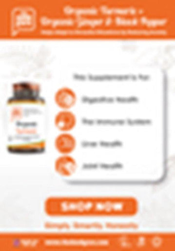 Organic Turmeric + Organic Ginger & Black Pepper 90 capsules vegan