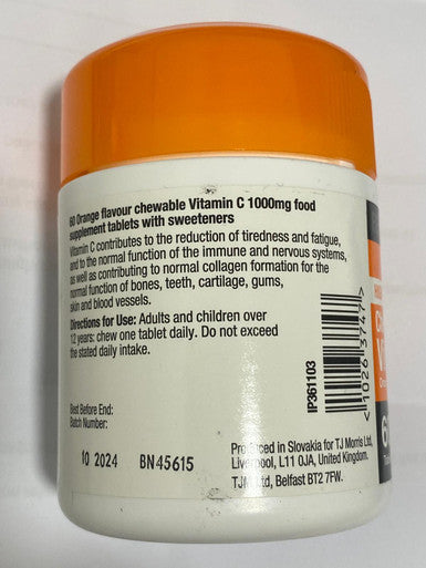 Chewable Vitamin C 1000mg For immunity Orange Flavour