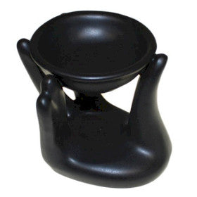 Oil Burner ceramic, Helping Hand Oil Burner - Black