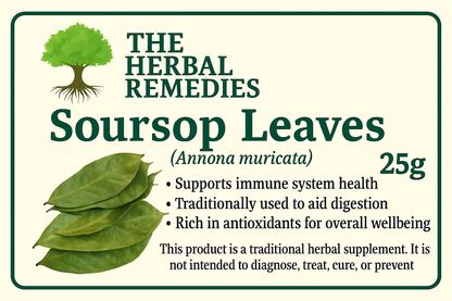 Soursop Leaves 25g, Approx, 50 Dried Leaves