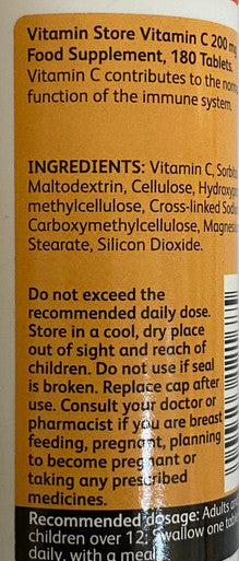 vitamin c, 200  tablets immunity energy power well being