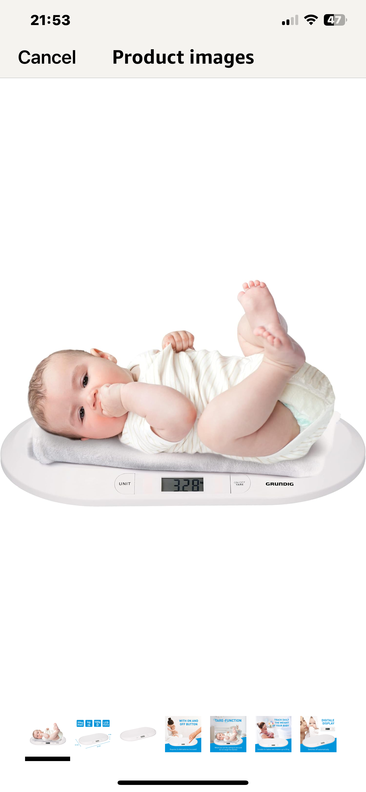 Grundig Baby Scale – Digital Baby Weighing Scale (Max 20kg)
