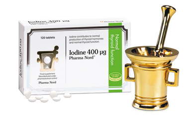 Iodine 400 µg Pharma Nord normal function of thyroid 120 tablets