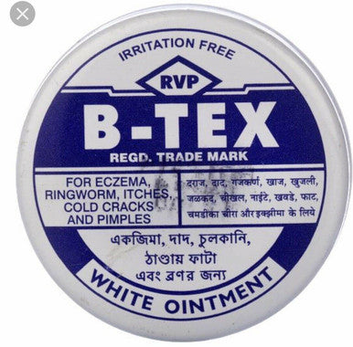 B Tex White Ointment Itches Pimples Crack Skin