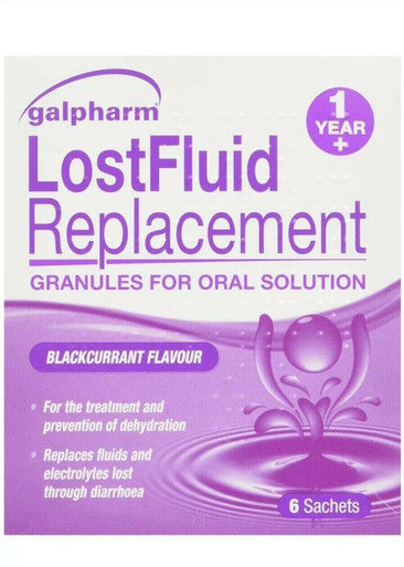 6 Sachets Lost  Fluid Sachets Blackcurrant Dehydration Electrolyte For Diarrhoea