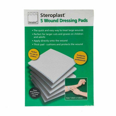 5 x Steroplast Wound Care Dressing Pads